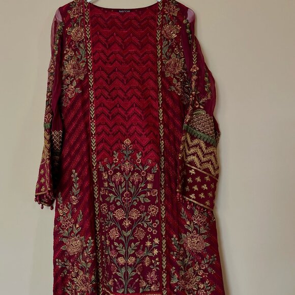 3 Piece Fully Embroidered Chiffon Formal Suit - Pakistani / Indian - Picture 1 of 5